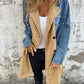 🔥Gratis verzending✈️Denim Jas met Kraag en Lapwerk Ontwerp