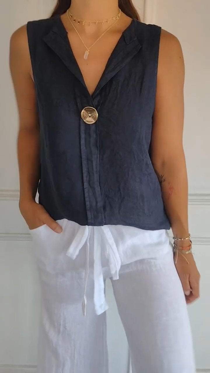 💝V-hals mouwloze casual top voor dames