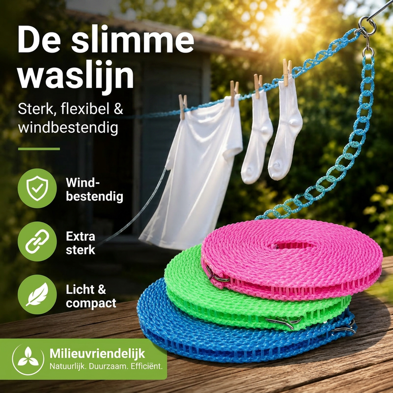 🏠🚫 Geen boren, geen schade! Draagbare waslijn klemt overal – balkon, badkamer of tuin. ⌛ 50% korting! 🔥