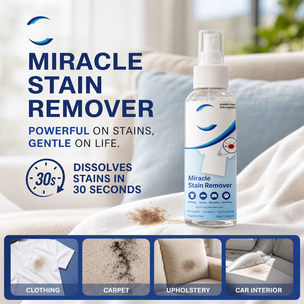 ✨ Fantastische vlekverwijderaar spray – verwijdert fruit‑, vet‑, wijn‑ en koffievlekken in enkele seconden. Niet schrobben, gewoon inspuiten en klaar! 🧼💪