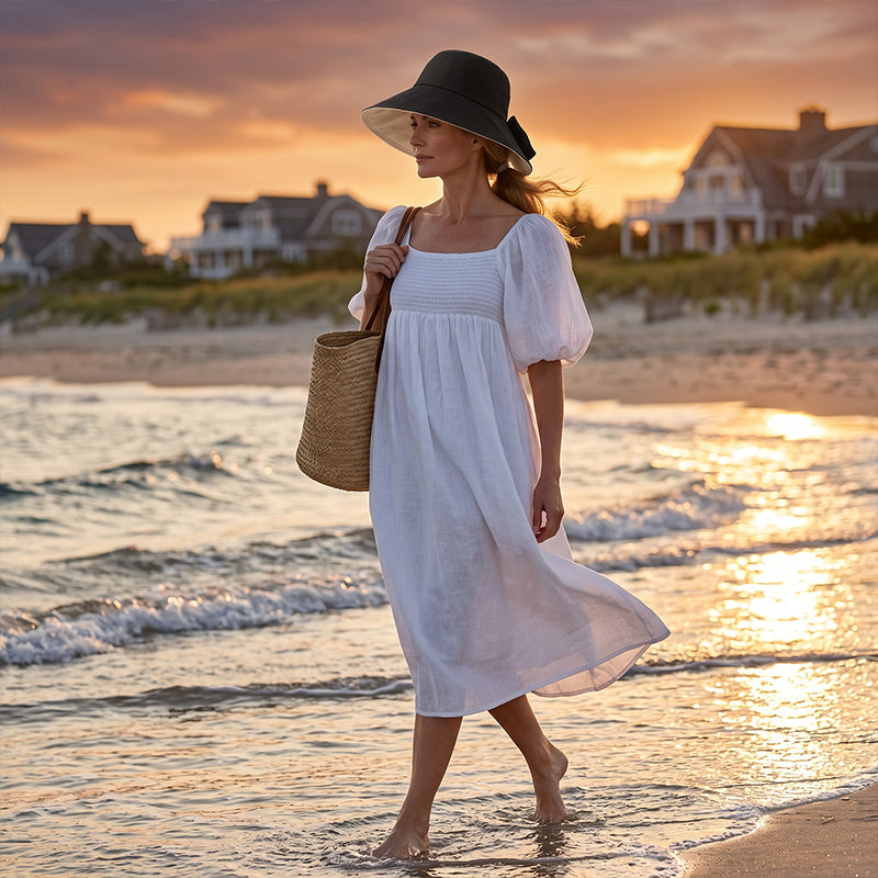 👒 TIJDELIJKE AANBIEDING: 50% KORTING! ✨ Dames zonnehoed met strik en brede rand – opvouwbaar, 360° zonbescherming 🎀