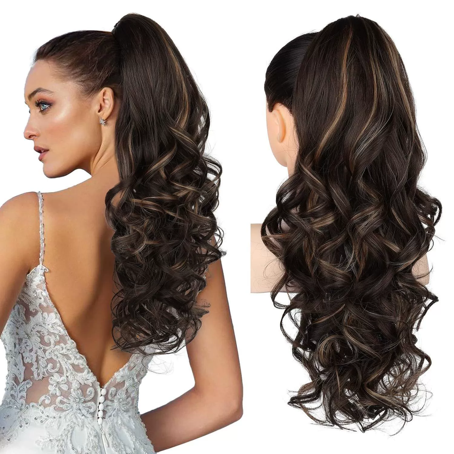 💜Tijdelijke aanbieding 45% KORTING💜Clip-on golvende paardenstaartverlenging