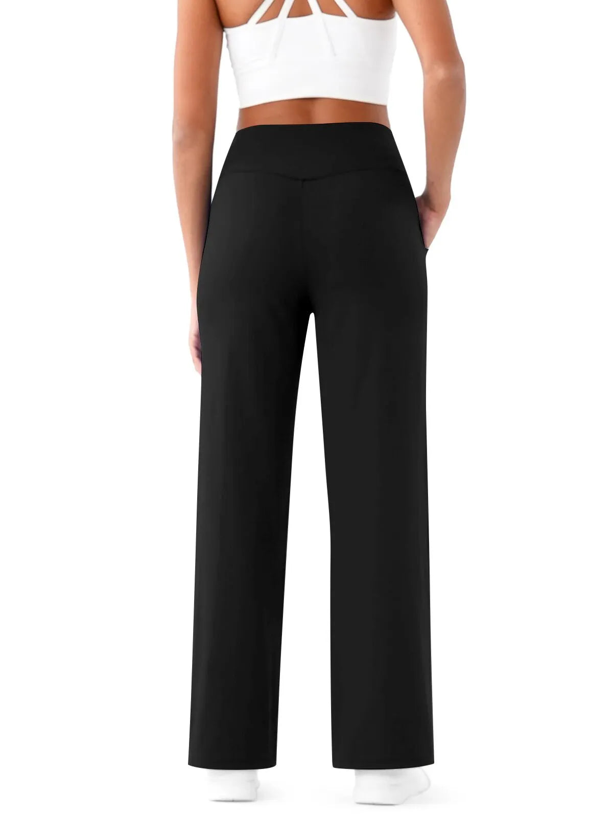 🩷Herfstuitverkoop🩷Plus Size minimalistische baggy stretch casual broek met hoge taille en rechte pijpen