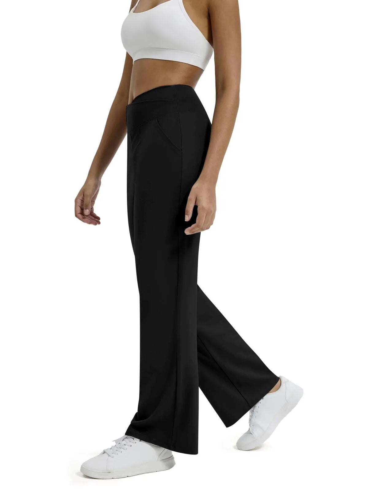 🩷Herfstuitverkoop🩷Plus Size minimalistische baggy stretch casual broek met hoge taille en rechte pijpen