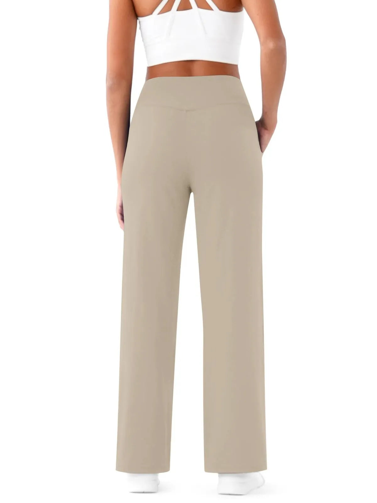 🩷Herfstuitverkoop🩷Plus Size minimalistische baggy stretch casual broek met hoge taille en rechte pijpen