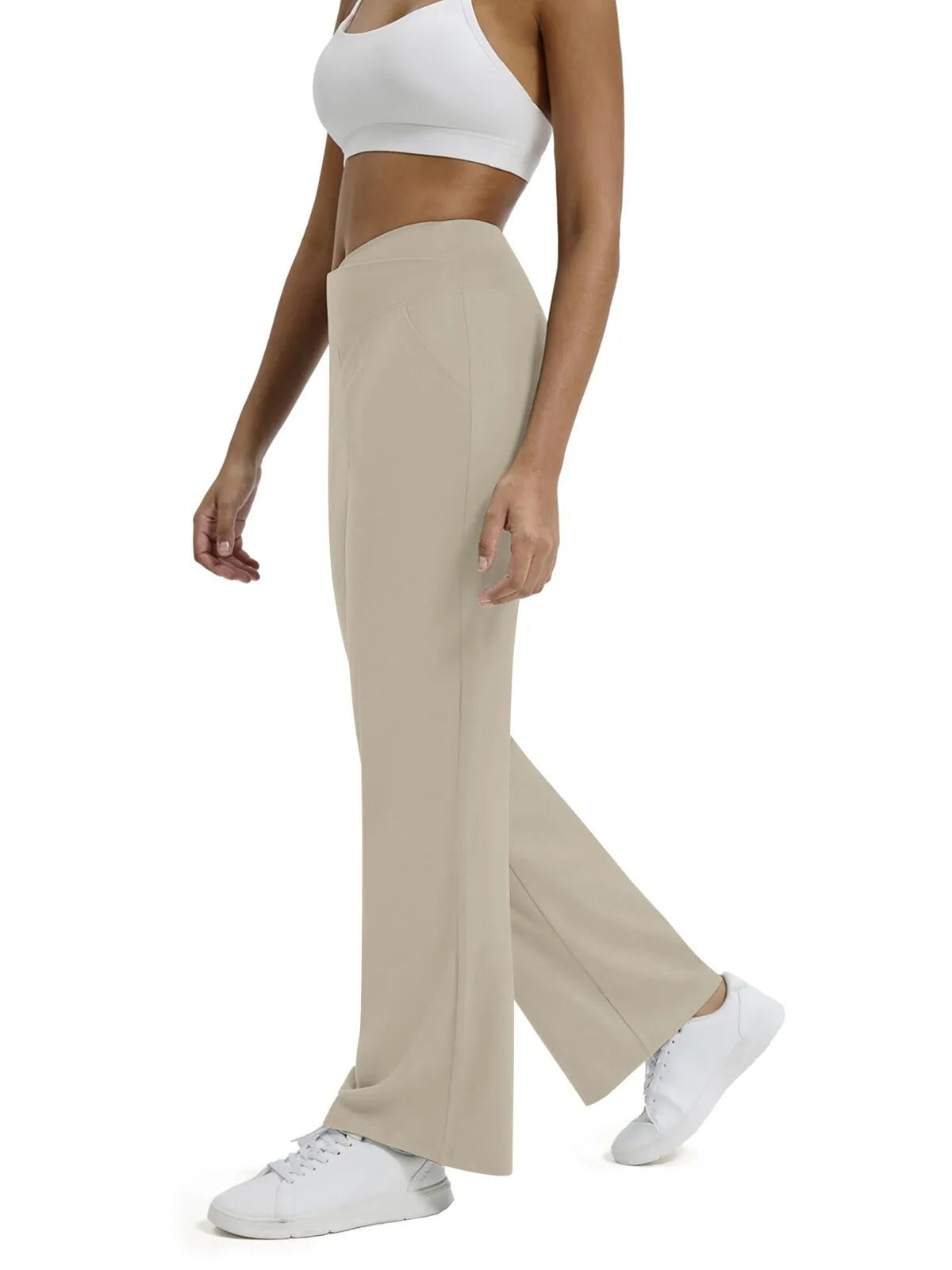 🩷Herfstuitverkoop🩷Plus Size minimalistische baggy stretch casual broek met hoge taille en rechte pijpen