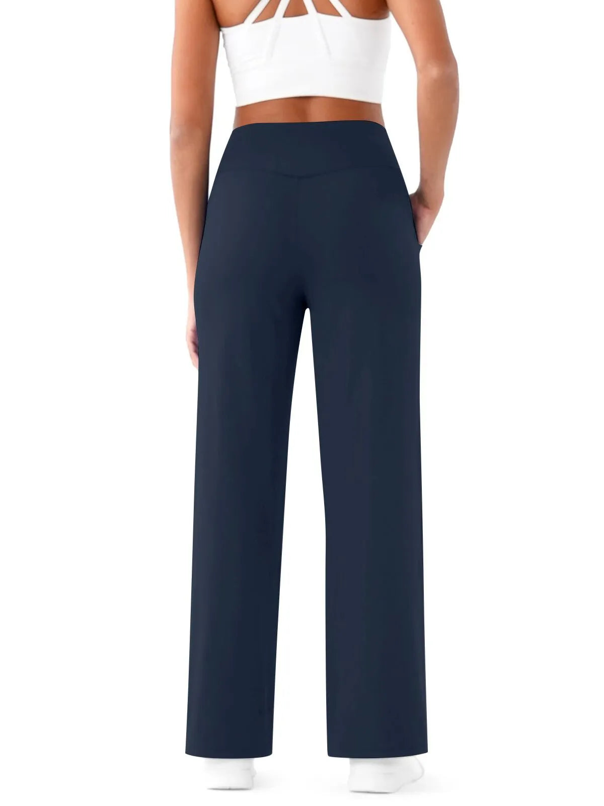 🩷Herfstuitverkoop🩷Plus Size minimalistische baggy stretch casual broek met hoge taille en rechte pijpen