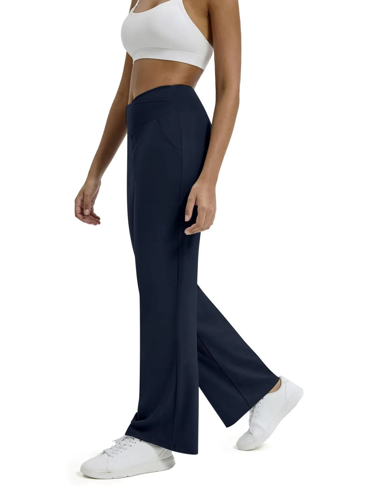 🩷Herfstuitverkoop🩷Plus Size minimalistische baggy stretch casual broek met hoge taille en rechte pijpen