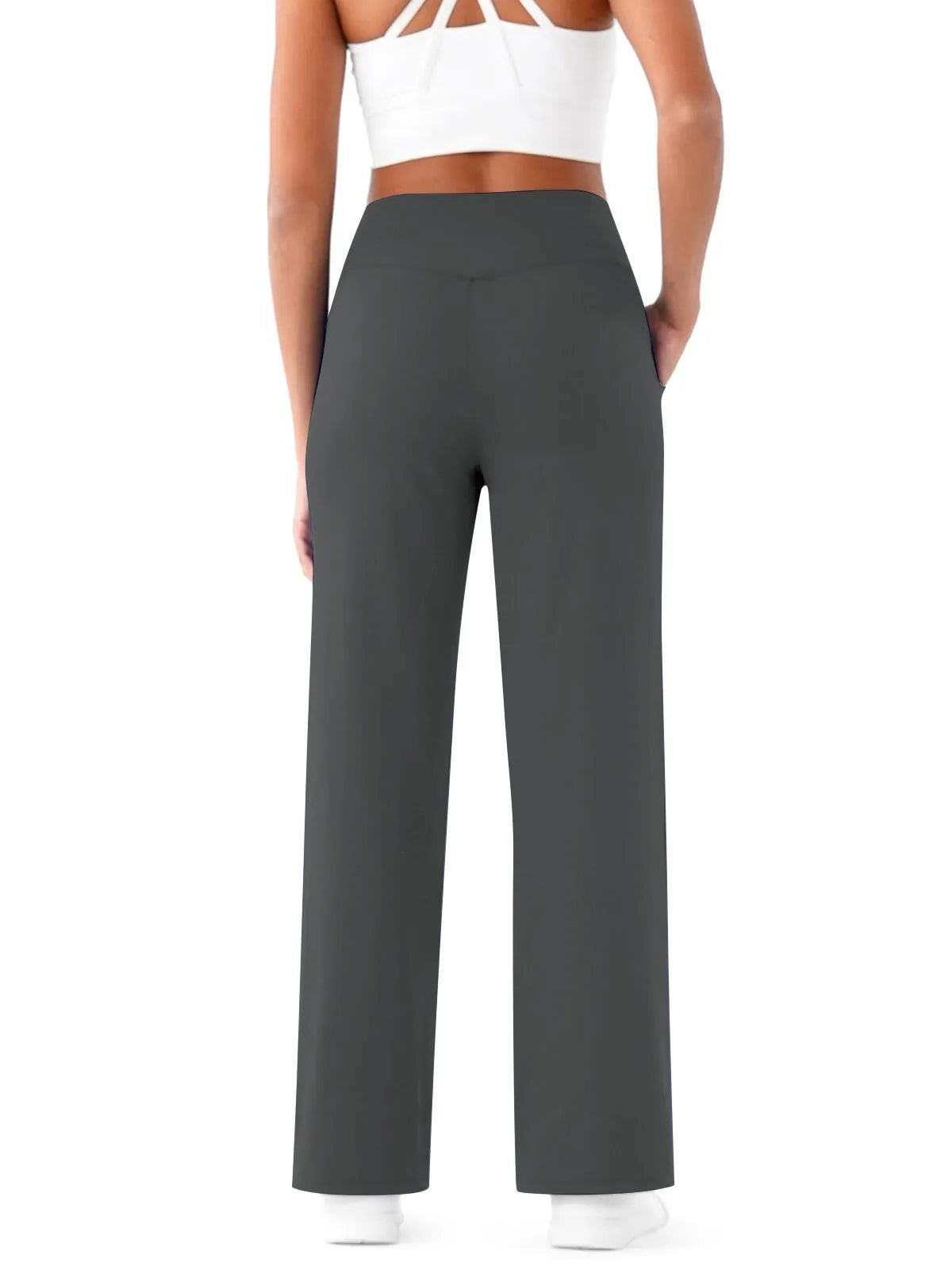 🩷Herfstuitverkoop🩷Plus Size minimalistische baggy stretch casual broek met hoge taille en rechte pijpen