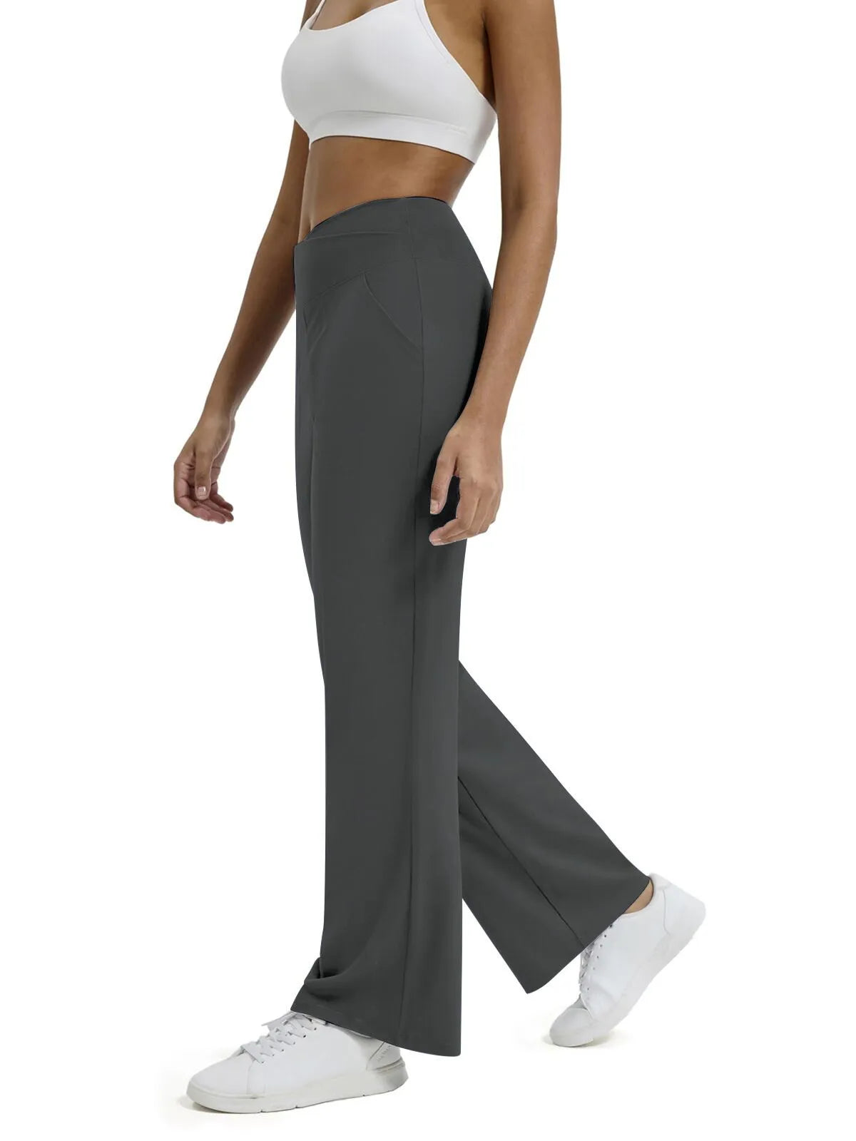 🩷Herfstuitverkoop🩷Plus Size minimalistische baggy stretch casual broek met hoge taille en rechte pijpen