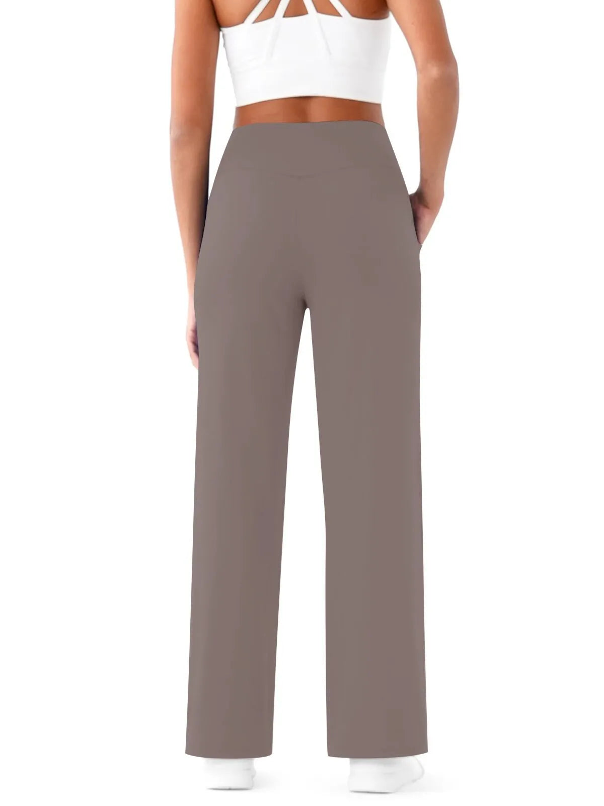 🩷Herfstuitverkoop🩷Plus Size minimalistische baggy stretch casual broek met hoge taille en rechte pijpen