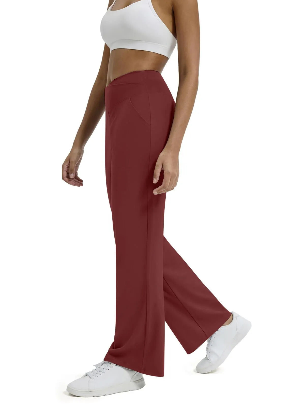 🩷Herfstuitverkoop🩷Plus Size minimalistische baggy stretch casual broek met hoge taille en rechte pijpen