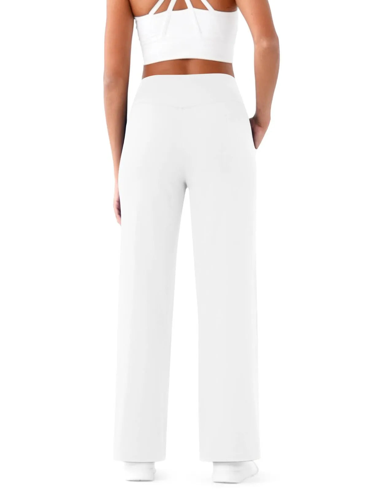 🩷Herfstuitverkoop🩷Plus Size minimalistische baggy stretch casual broek met hoge taille en rechte pijpen