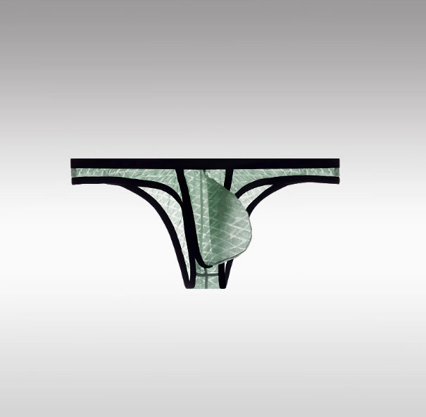 Sexy Low-Rise Comfort Bikini voor Heren, IJs Zijden Mesh, Transparante Ultradunne Slips