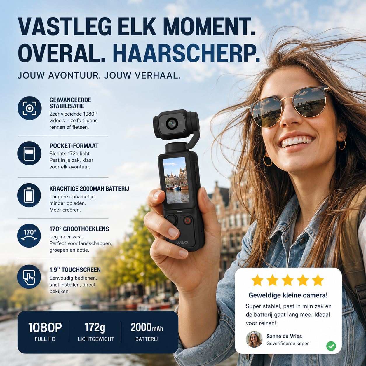 📸✨ 【Beperkte oplage – 50% korting】Zakcamera met kantelbaar scherm – perfect selfies in scène zetten 📱💄 meteen delen, zonder nabewerking