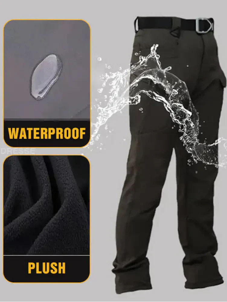 Black Friday-rea 🔥Soft Shell vattentäta vandringsvinter taktiska byxor för män