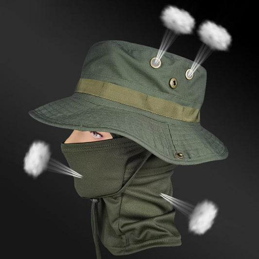 🎁2026 Nieuw binnen 48% KORTING💥2-in-1 camouflage vissershoed en masker nek wrap