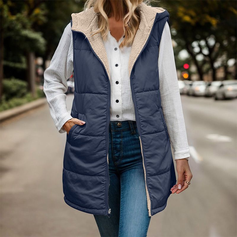 🔥Omkeerbaar herfstvest voor dames, mouwloos jasje van imitatie fleece