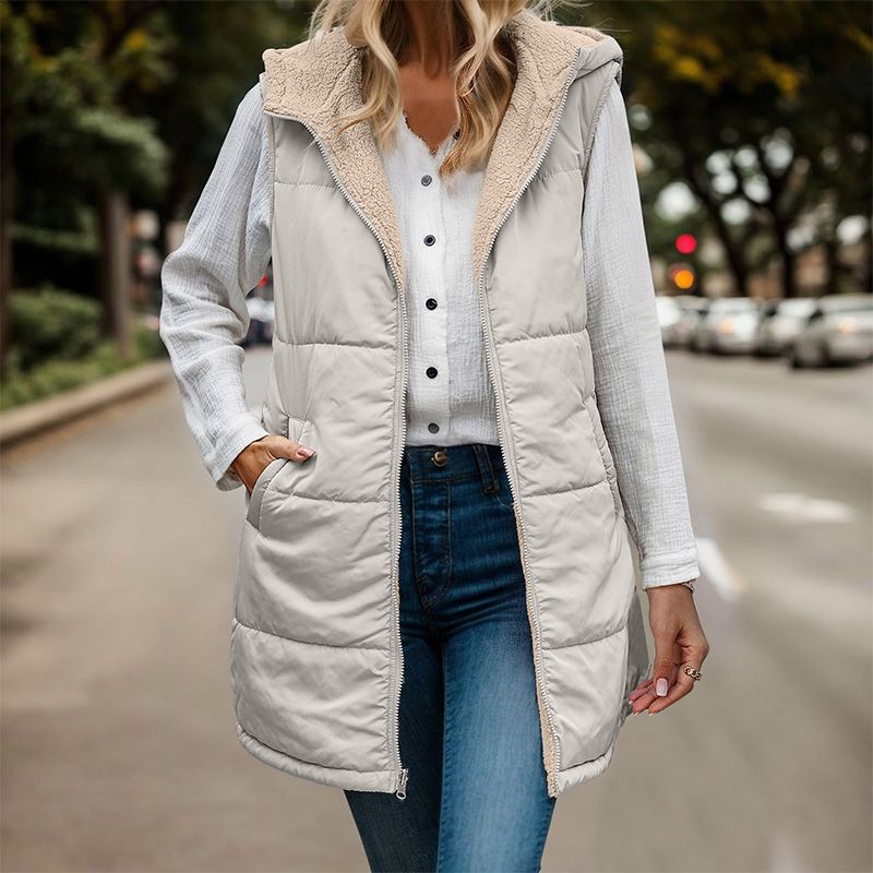 🔥Omkeerbaar herfstvest voor dames, mouwloos jasje van imitatie fleece