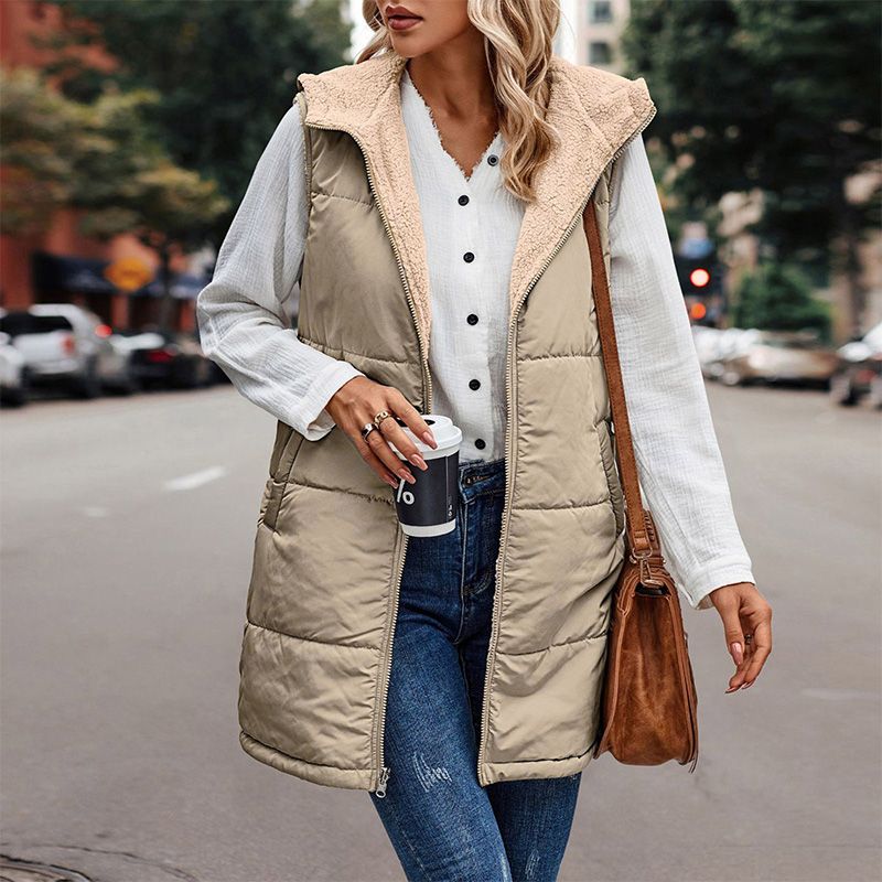 🔥Omkeerbaar herfstvest voor dames, mouwloos jasje van imitatie fleece