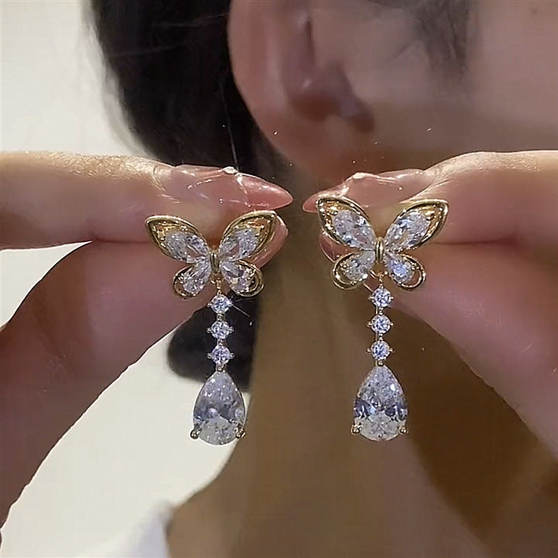 Zircon Butterfly Oorbellen - Geweldig cadeau