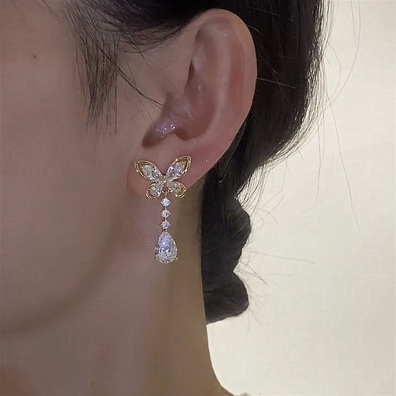 Zircon Butterfly Oorbellen - Geweldig cadeau