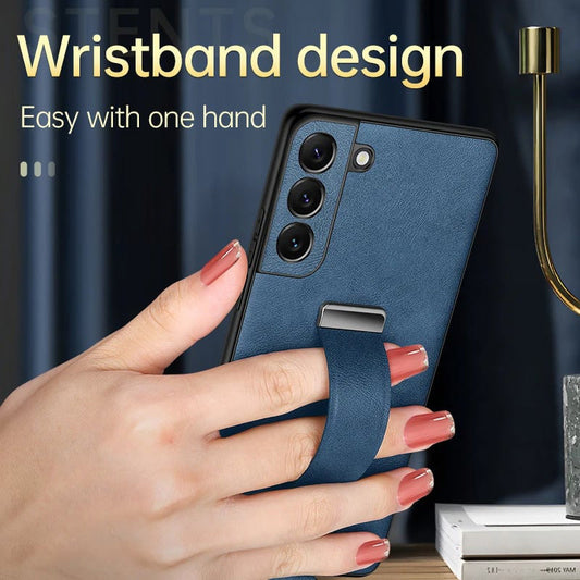 📱🦾Samsung telefoonhoesje met uitklapbare standaard en verstelbare polsband