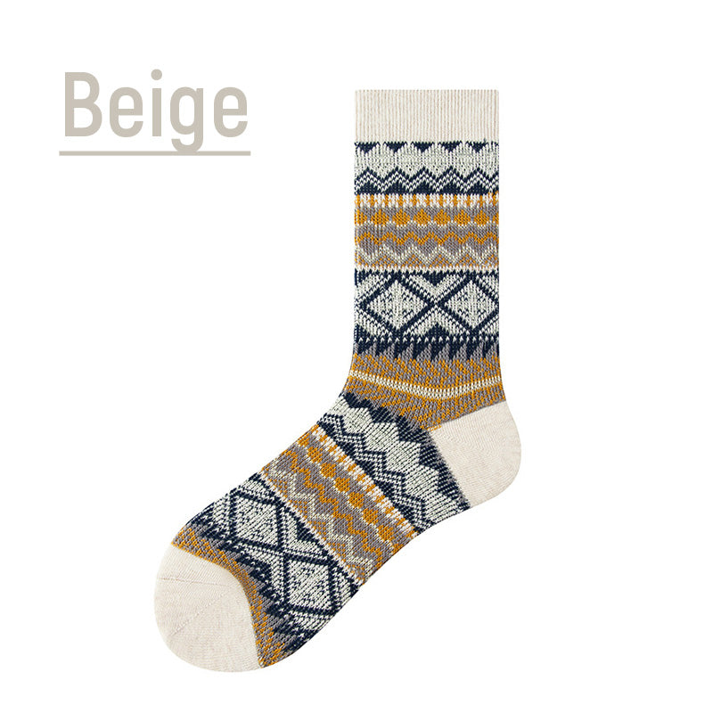 🎁Vintage gebreid patroon zachte duurzame crew sokken
