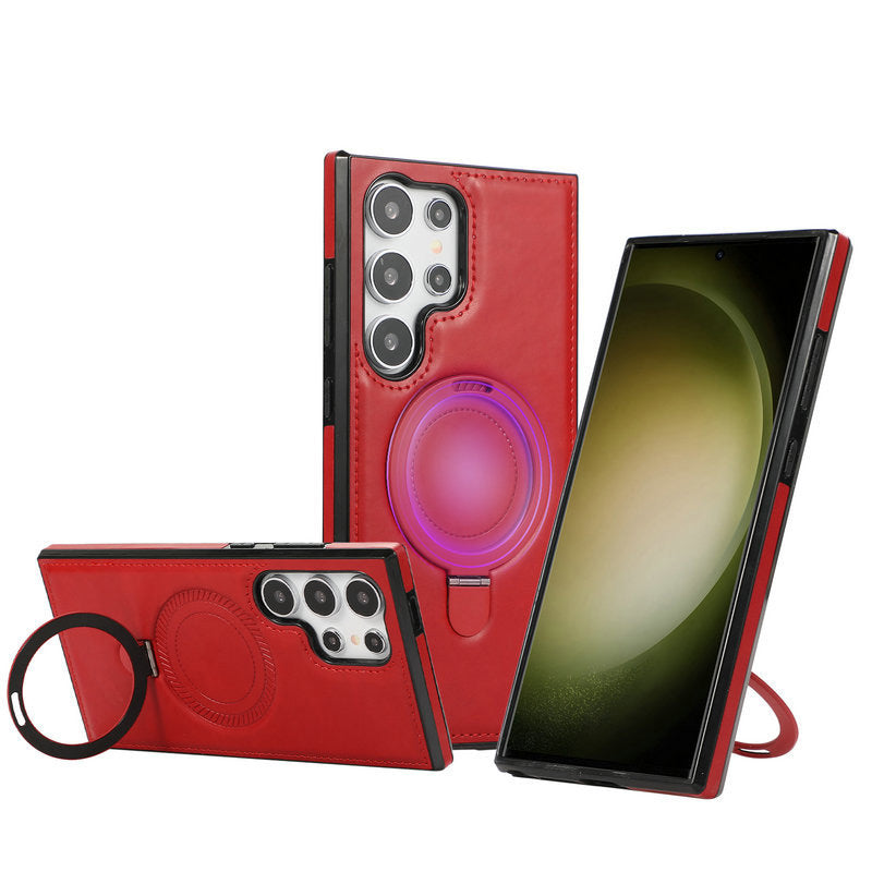 Magnetische Oplaadbare Leren Telefoonhoes voor Samsung