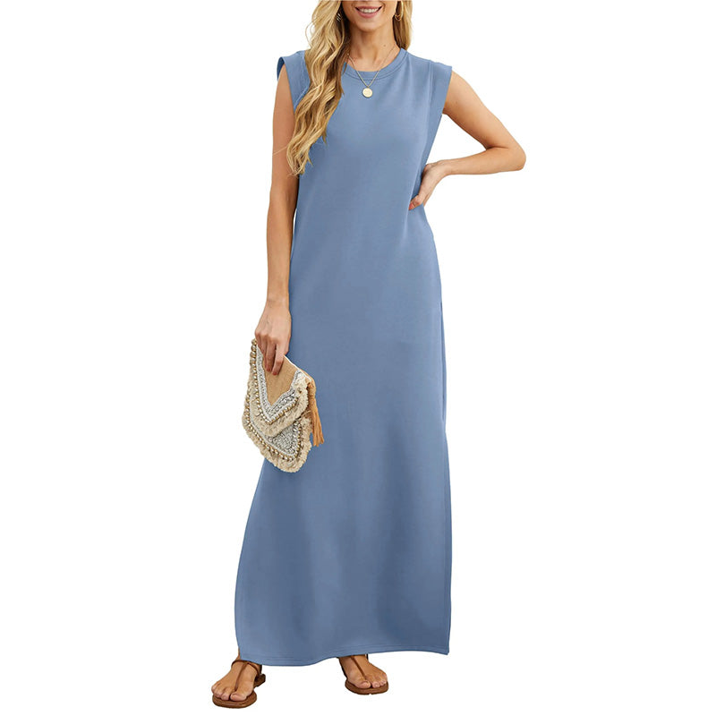 👗49% korting🔥 Kreukvrije casual jurk voor dames met splitzoom
