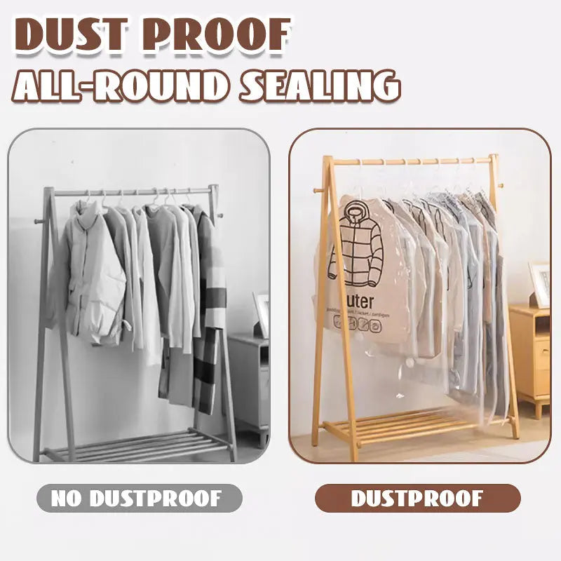 ✨ 50% RABATT! 🧳 Hängender Vakuum-Kompressionsbeutel – Spart 80% Platz, Staubdicht & Wiederverwendbar 👕
