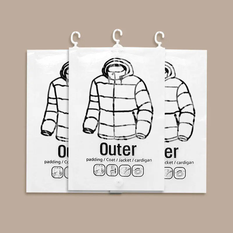 ✨ 50% RABATT! 🧳 Hängender Vakuum-Kompressionsbeutel – Spart 80% Platz, Staubdicht & Wiederverwendbar 👕