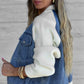 🍃🔥Nieuwe mode creatieve denim splicing jas voor dames