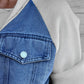 🍃🔥Nieuwe mode creatieve denim splicing jas voor dames