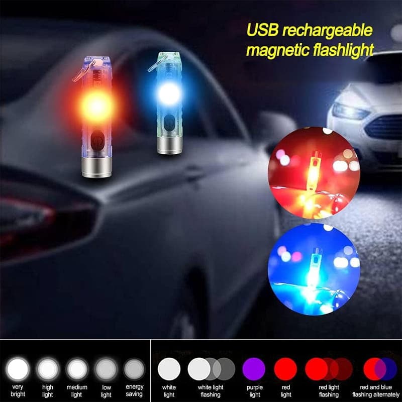 Oplaadbare Mini Krachtige Sleutelhanger Zaklamp