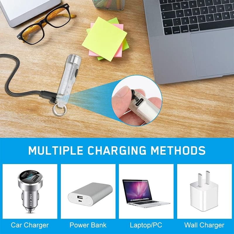 Oplaadbare Mini Krachtige Sleutelhanger Zaklamp