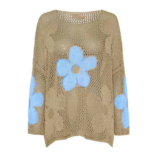 Pullover dameszomer met holle knopen