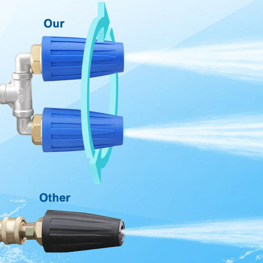 🔥Roestvrijstalen Dual Turbo Nozzle voor hogedrukreiniger