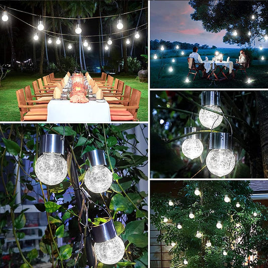 Multicolour Crackle Glas Hangende Solarlampen