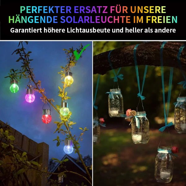Multicolour Crackle Glas Hangende Solarlampen
