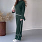 Gebreide damesloungeset met micro-uitlopende broek
