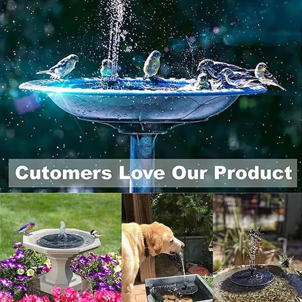 💧 NU 60% KORTING! ☀️ Fonteinpomp op zonne-energie voor vogelbad – 1,4W zonnepaneel, 4 sproeiers en dompelpomp voor vijver, tuin en zwembad 🐦