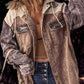 Dames Casual Corduroy Jas met Capuchon en Kleurvlakken