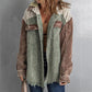 Dames Casual Corduroy Jas met Capuchon en Kleurvlakken