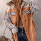Dames Casual Corduroy Jas met Capuchon en Kleurvlakken