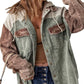 Dames Casual Corduroy Jas met Capuchon en Kleurvlakken