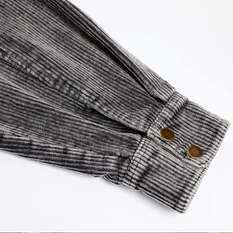 Dames Casual Corduroy Jas met Capuchon en Kleurvlakken