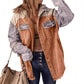 Dames Casual Corduroy Jas met Capuchon en Kleurvlakken