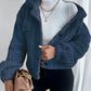🏆️Vrouwen Lapsluiting Button💖Down Warme Fuzzy Cropped Jas 🍂❣️