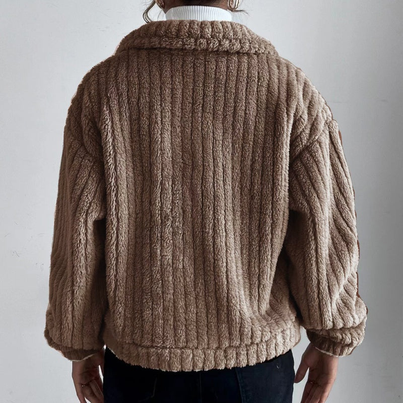 🏆️Vrouwen Lapsluiting Button💖Down Warme Fuzzy Cropped Jas 🍂❣️